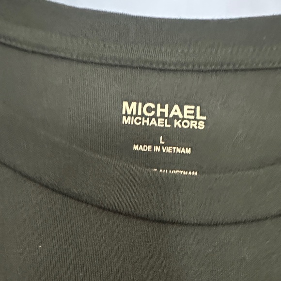 Michael Kors Dark Green Tee with Studded MK Logo Size L - Picture 2 of 4